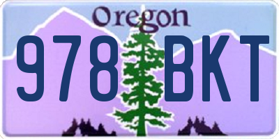 OR license plate 978BKT