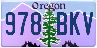 OR license plate 978BKV
