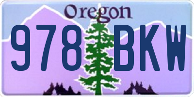 OR license plate 978BKW