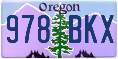 OR license plate 978BKX