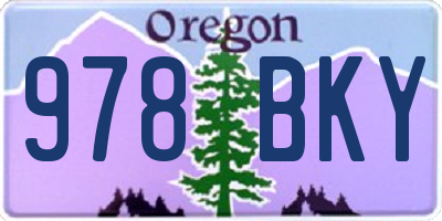 OR license plate 978BKY