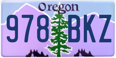 OR license plate 978BKZ