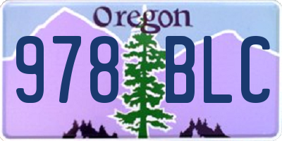 OR license plate 978BLC