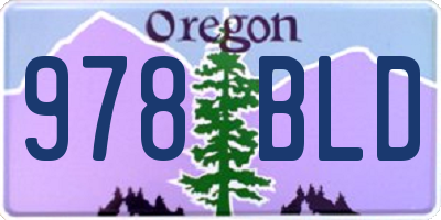 OR license plate 978BLD