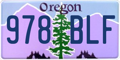 OR license plate 978BLF