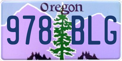 OR license plate 978BLG