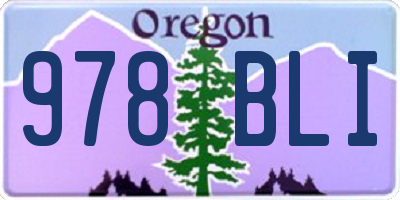 OR license plate 978BLI