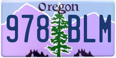 OR license plate 978BLM
