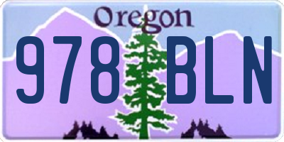 OR license plate 978BLN