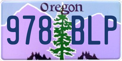 OR license plate 978BLP