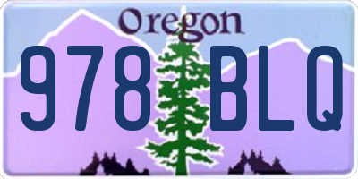 OR license plate 978BLQ