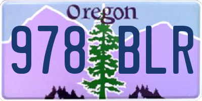 OR license plate 978BLR