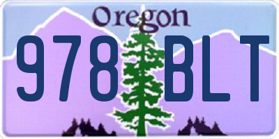 OR license plate 978BLT