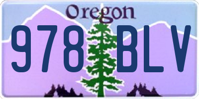 OR license plate 978BLV