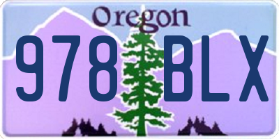 OR license plate 978BLX