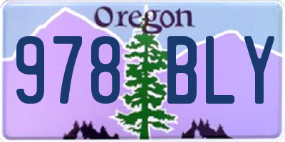 OR license plate 978BLY