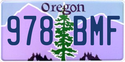 OR license plate 978BMF