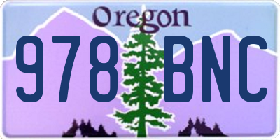 OR license plate 978BNC