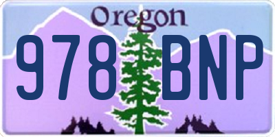 OR license plate 978BNP