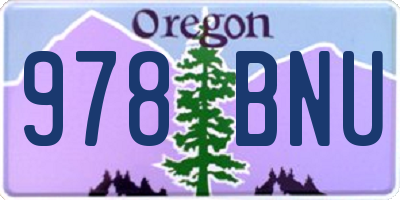 OR license plate 978BNU