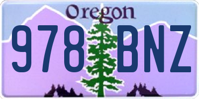 OR license plate 978BNZ