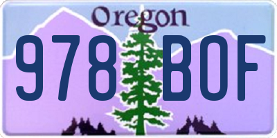 OR license plate 978BOF