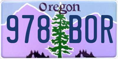 OR license plate 978BOR