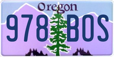 OR license plate 978BOS