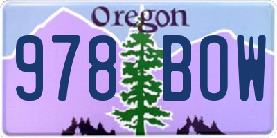 OR license plate 978BOW