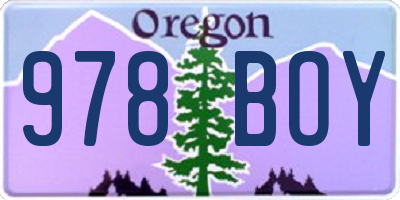 OR license plate 978BOY