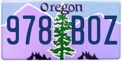 OR license plate 978BOZ