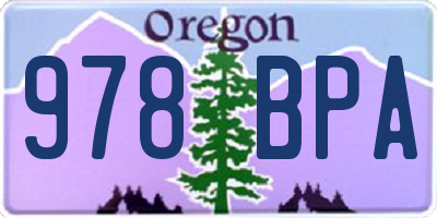OR license plate 978BPA