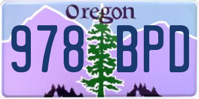 OR license plate 978BPD