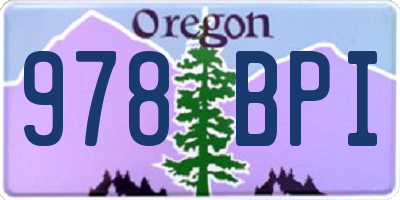 OR license plate 978BPI