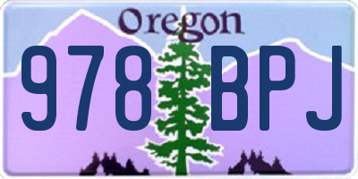 OR license plate 978BPJ