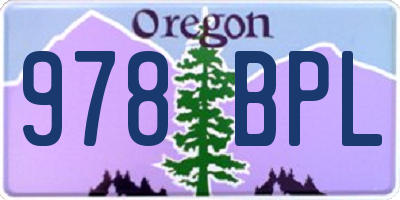 OR license plate 978BPL