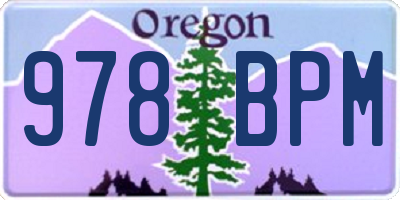 OR license plate 978BPM