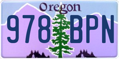 OR license plate 978BPN
