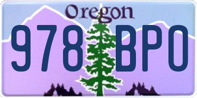 OR license plate 978BPO