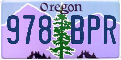 OR license plate 978BPR