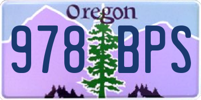OR license plate 978BPS