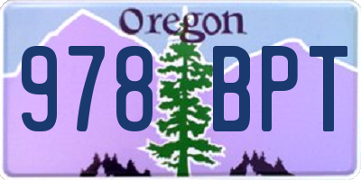 OR license plate 978BPT