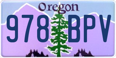 OR license plate 978BPV