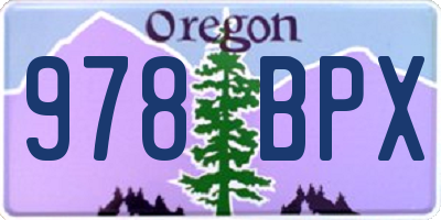 OR license plate 978BPX