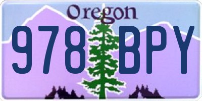 OR license plate 978BPY
