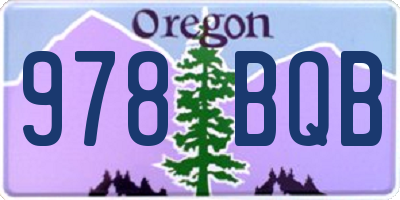 OR license plate 978BQB
