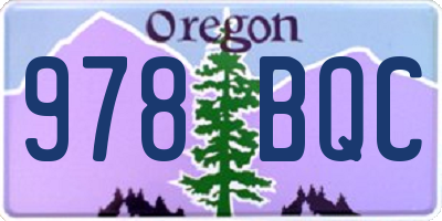 OR license plate 978BQC