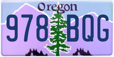 OR license plate 978BQG