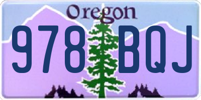 OR license plate 978BQJ
