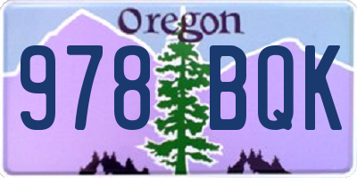 OR license plate 978BQK